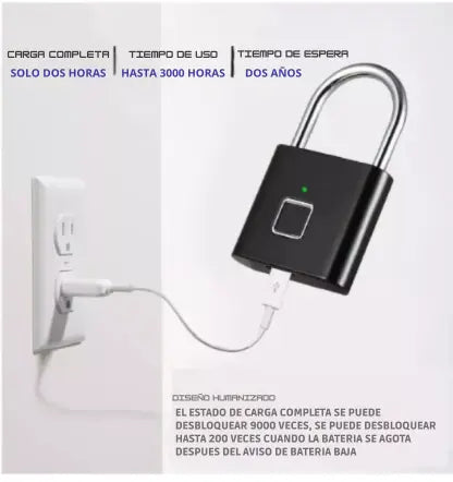 Candado de seguridad con huella digital