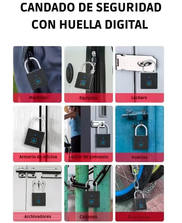 Candado de seguridad con huella digital