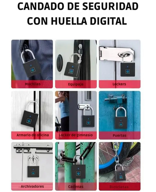 Candado de seguridad con huella digital